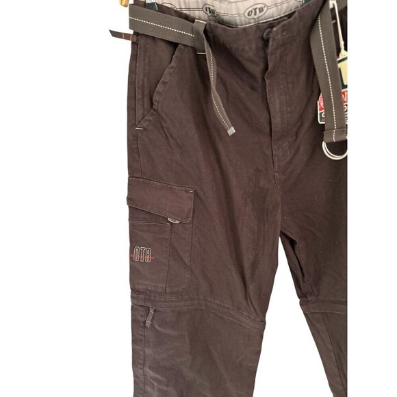 Vtg OTB Cargo Pants Brown Denim Carpenter Pants Hip Hop Baggy Skate - Picture 4 of 10